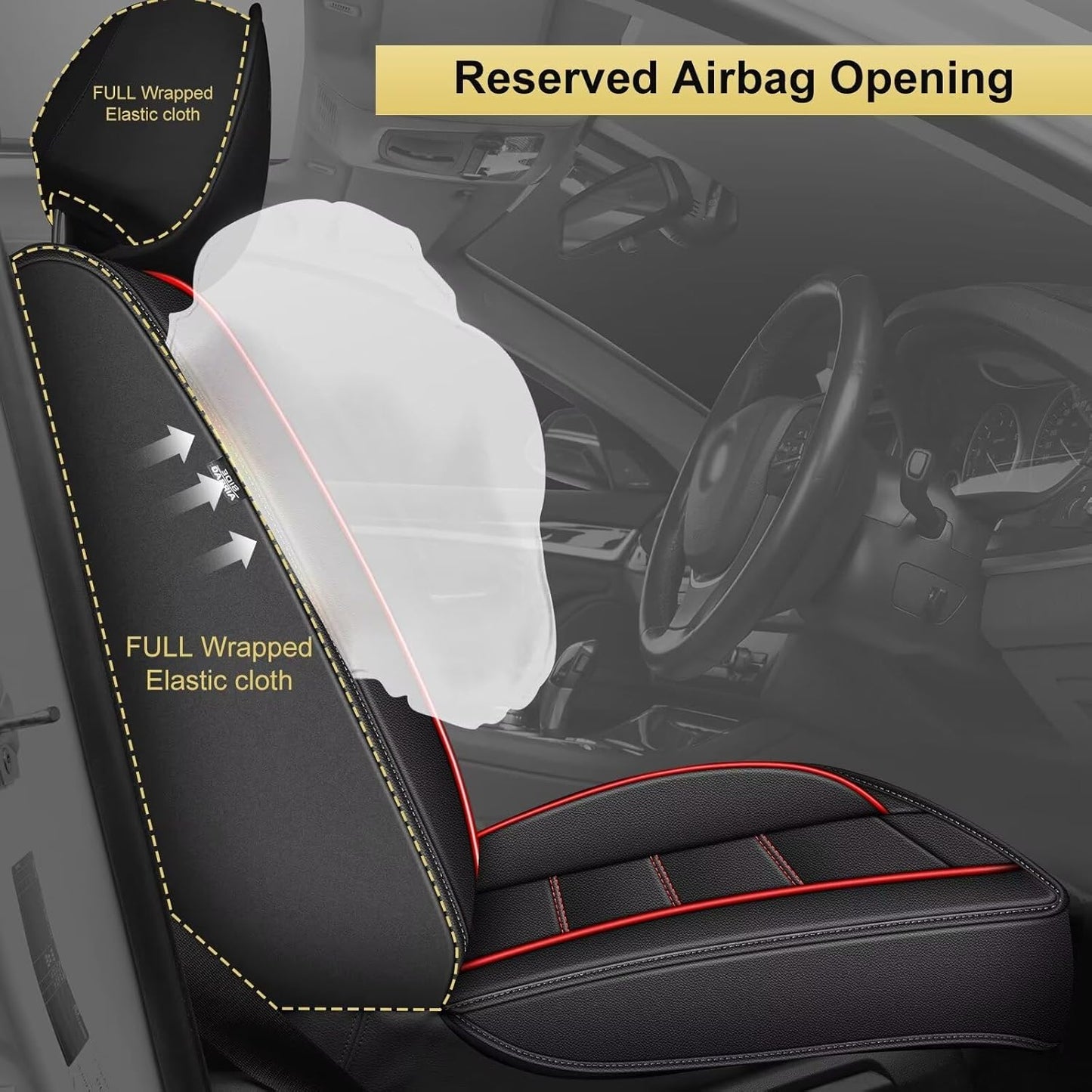 BNIB-Seat Covers for Volkswagen Taos 2022 2023 2024: 2 Front Seat Cover Leather Car Seat- Redline,-$80