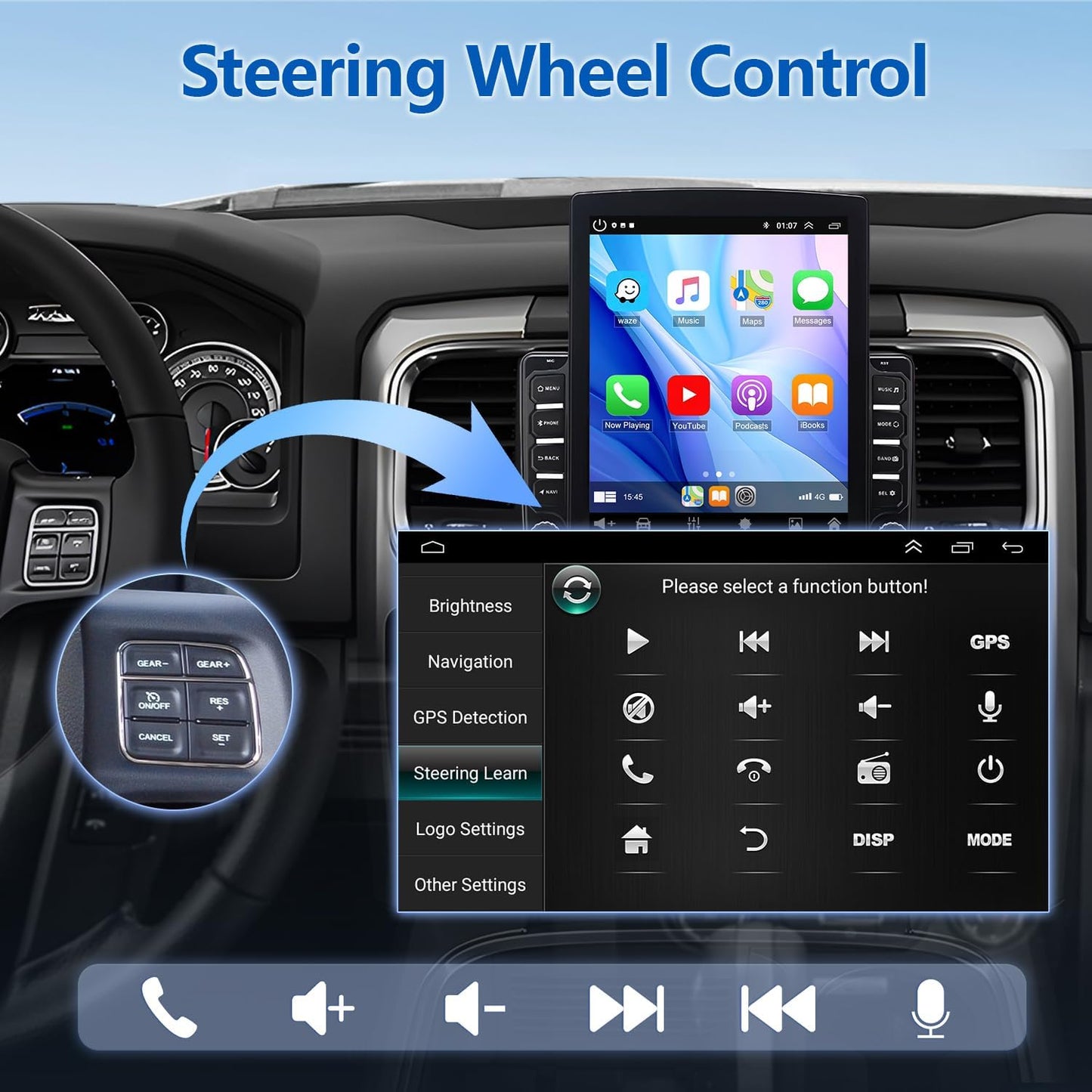 BNIIB-Android 13 Car Stereo Radio for 2009-2012 RAM 1500 2500 3500, 9.7 in HD Touchscreen Wireless,-$200