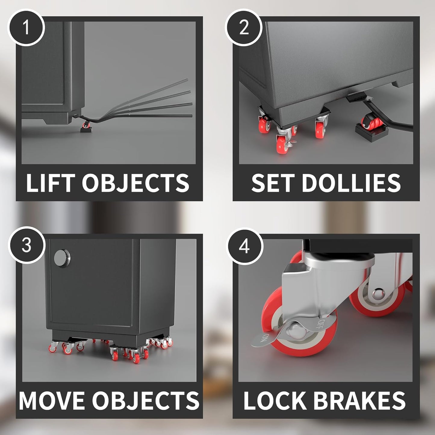 BNIB-Furniture Dolly with 5 Wheels,Carbon Steel Panel Heavy Duty,Maximum Load 3747 LBS,-$90