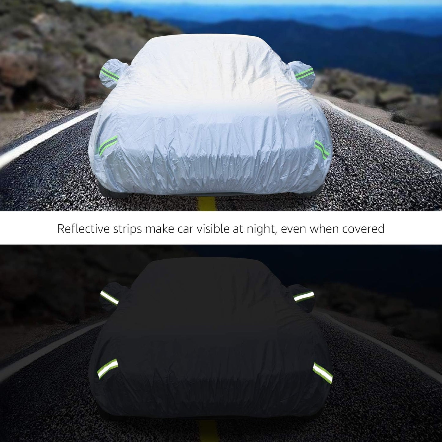 BNIB-Amazon Basics Silver Weatherproof Car Cover - 150D Oxford, Sedans up to 170"