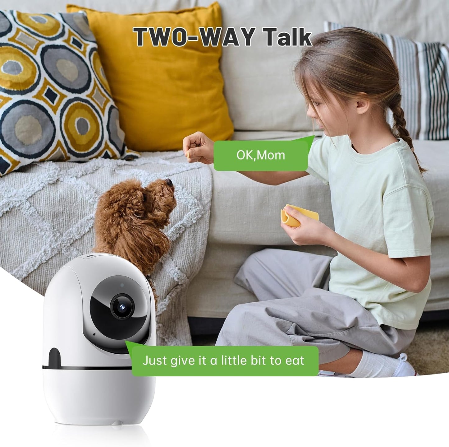 BNIB-2K Indoor Security Camera 5G&2.4G WiFi Dog Pet Camera with Phone App,360°Camera Indoor,-$15
