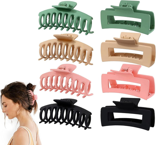 BNIB-8 Pack Large Hair Clips, Claw Clips, 4.3" Hair Clips for Women & Girls,2 Styles 4 Colors,-$10