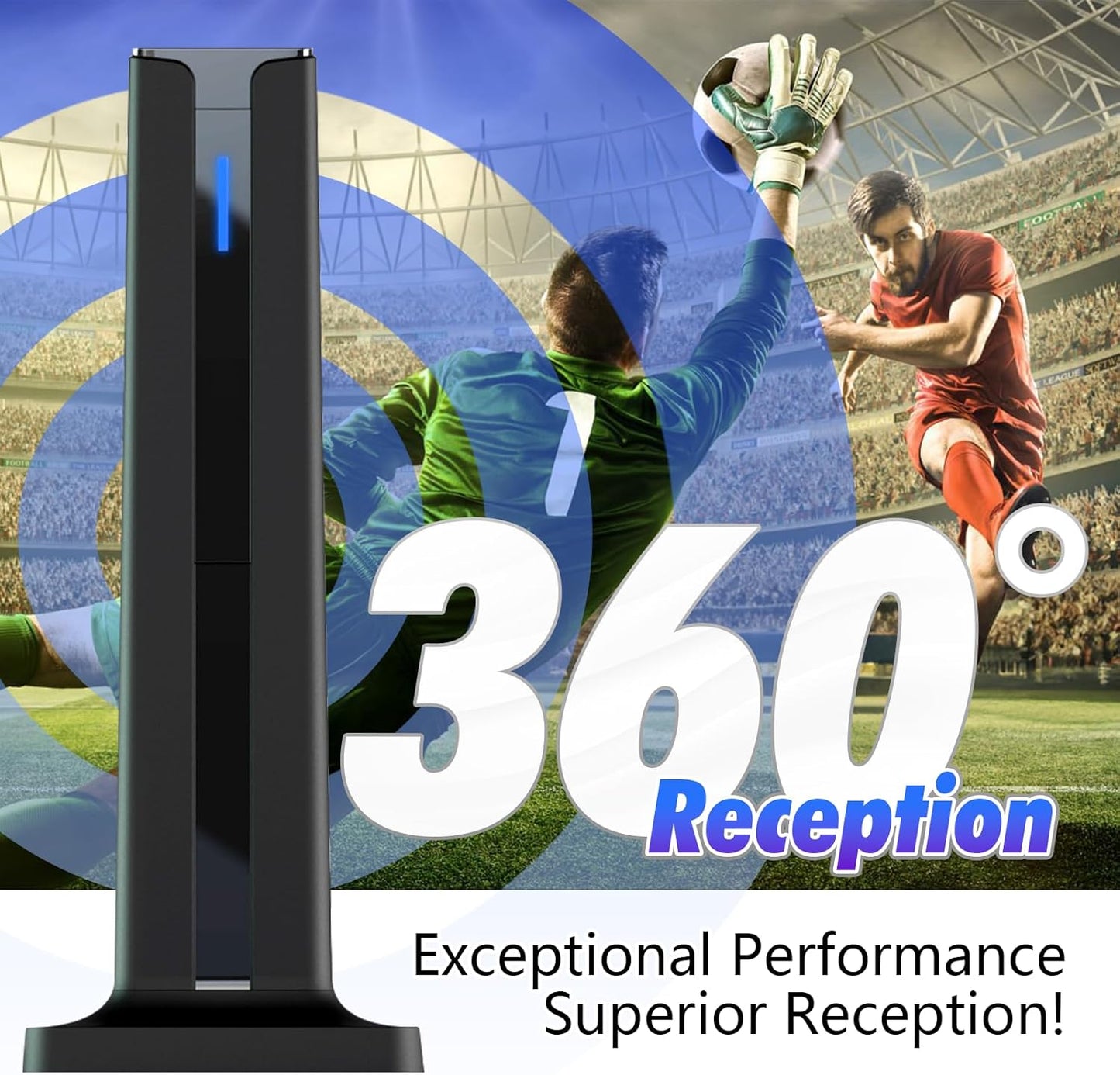 BNIB-Digital TV Antenna for Smart TV Indoor，2025 TV Antenna with Strong Magnetic Base, 360°&Long Range