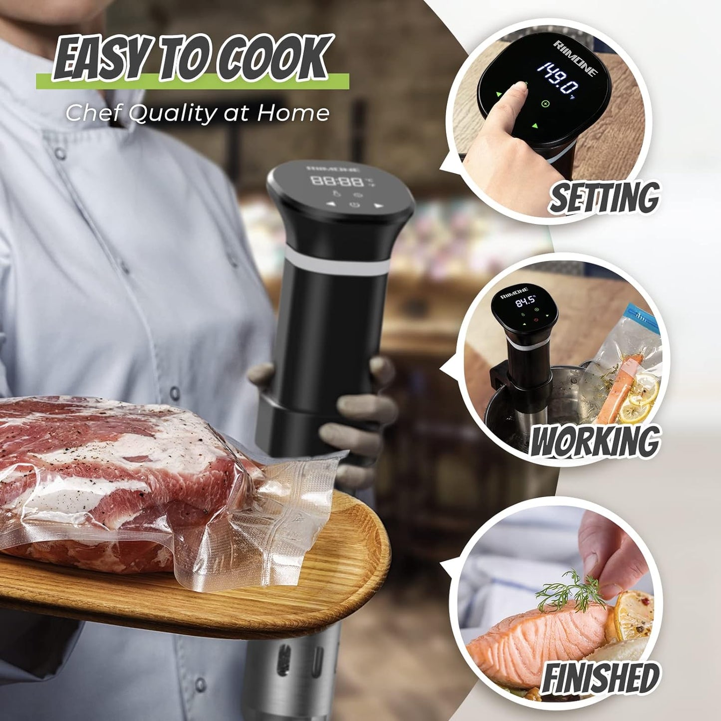 Brand New-RIIMONE Sous Vide Cooker, Souvee Immersion Circulators for Home Precise Cooking,-$60