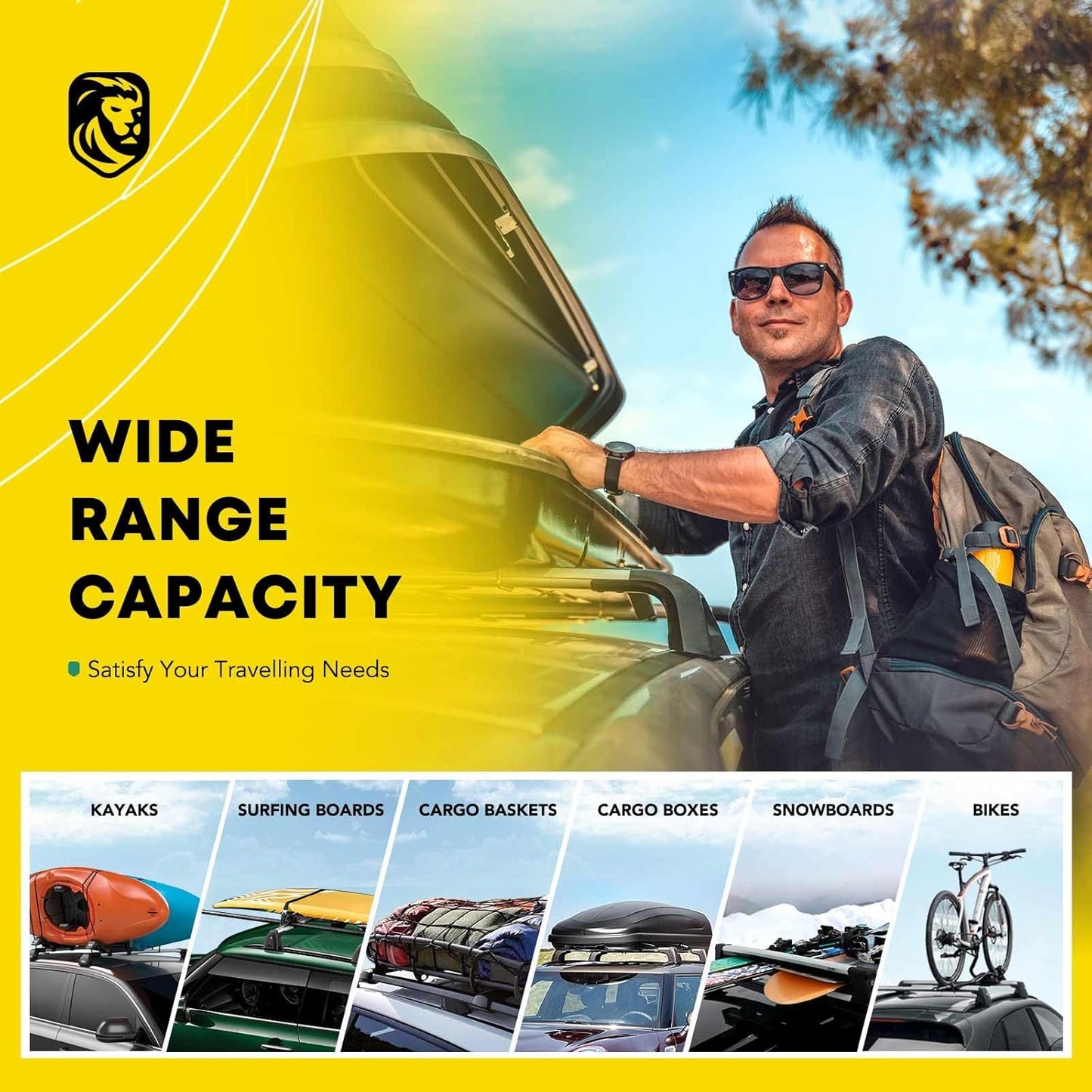 BNIB-YHTAUTO Car Roof Rack Cross Bar Compatible with Volkswagen Tiguan 2018-2024 w/Raised Rails,-$140