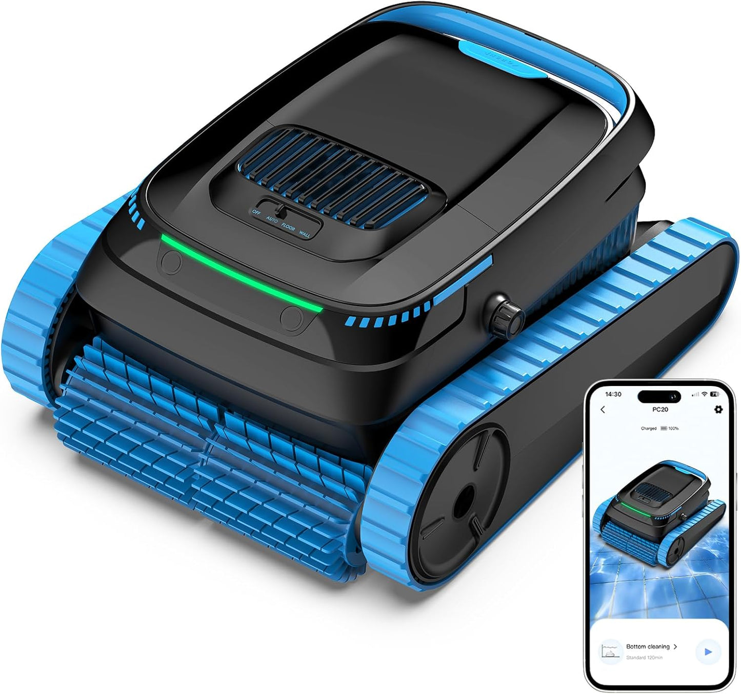 BNIB-Robotic Pool Cleaner, 5000 GPH Powerful Suction, Cordless Vacuum for Inground/Above Ground,-$300