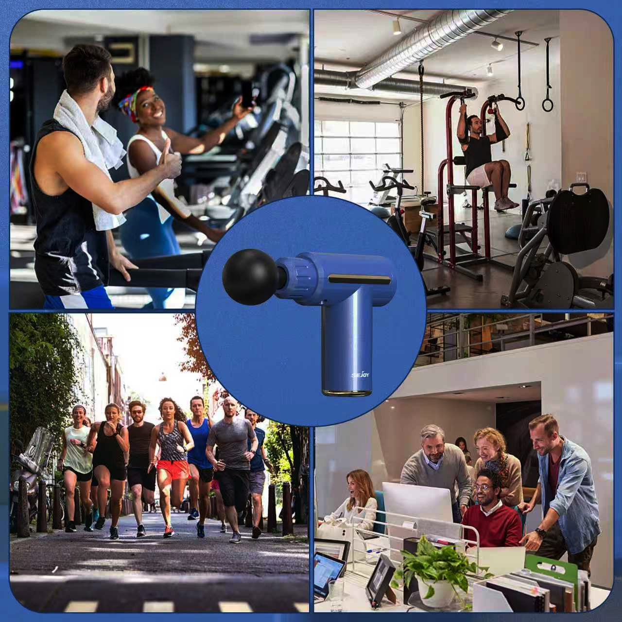 BNIB-SEJOY 10 Speed Massage Gun 4 Heads Muscle Massage Chargeable Handheld Deep Tissue,-$20