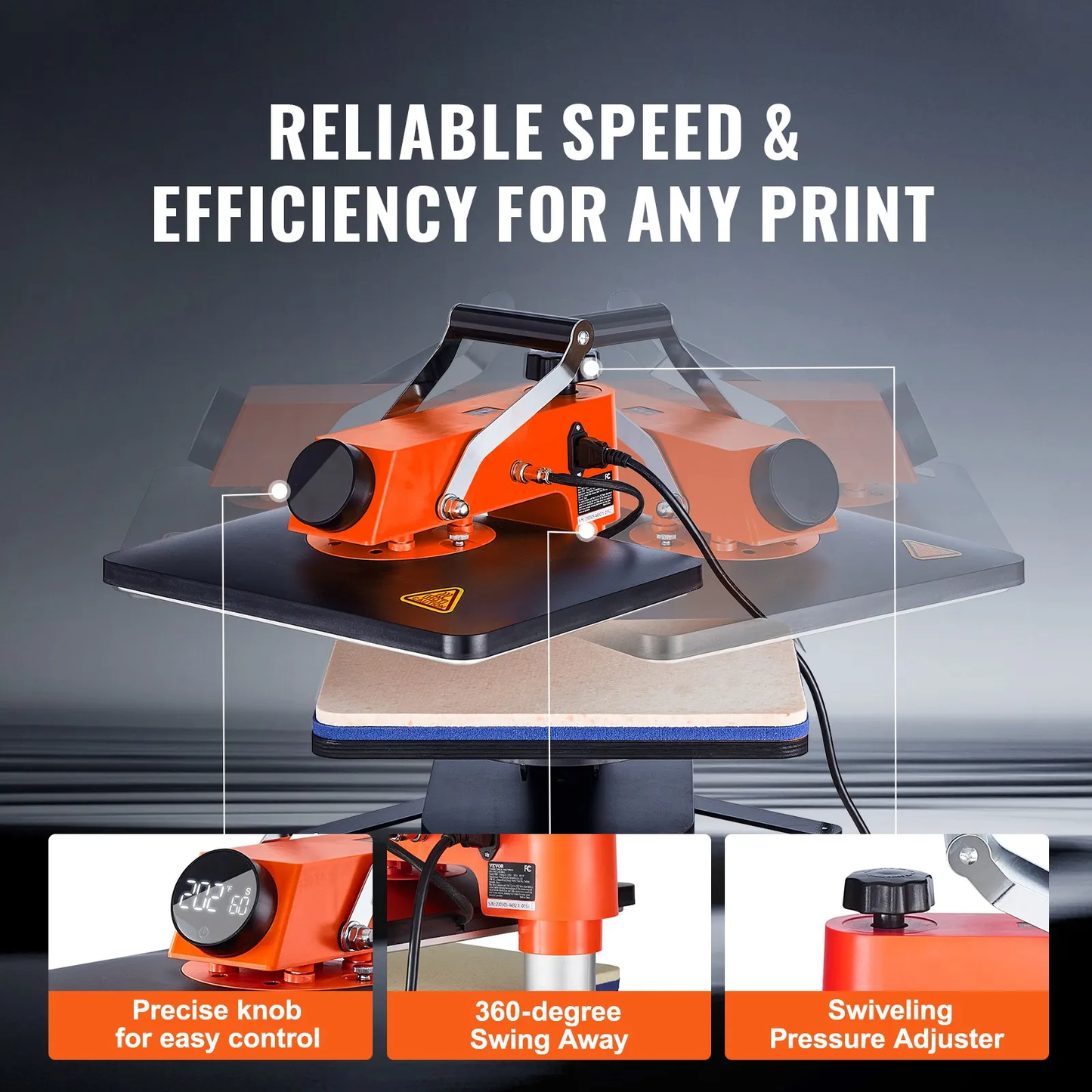 VEVOR 5-in-1 Heat Press Machine, 12" x 15" Fast Heating, 360 Swing Away Digital Sublimation Transfer,-$170