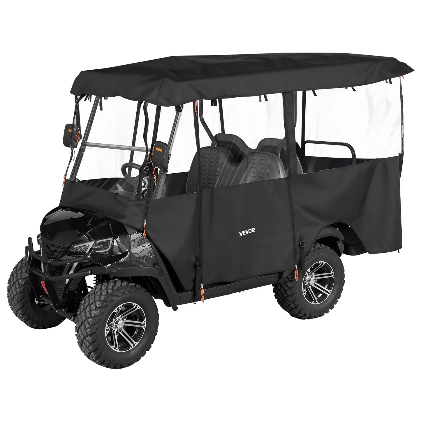 VEVOR Golf Cart Cover, Visible Full-Enclosure 2+2/4 Passenger Golf Cart, 420D Waterproof Oxford Fabric,-$70
