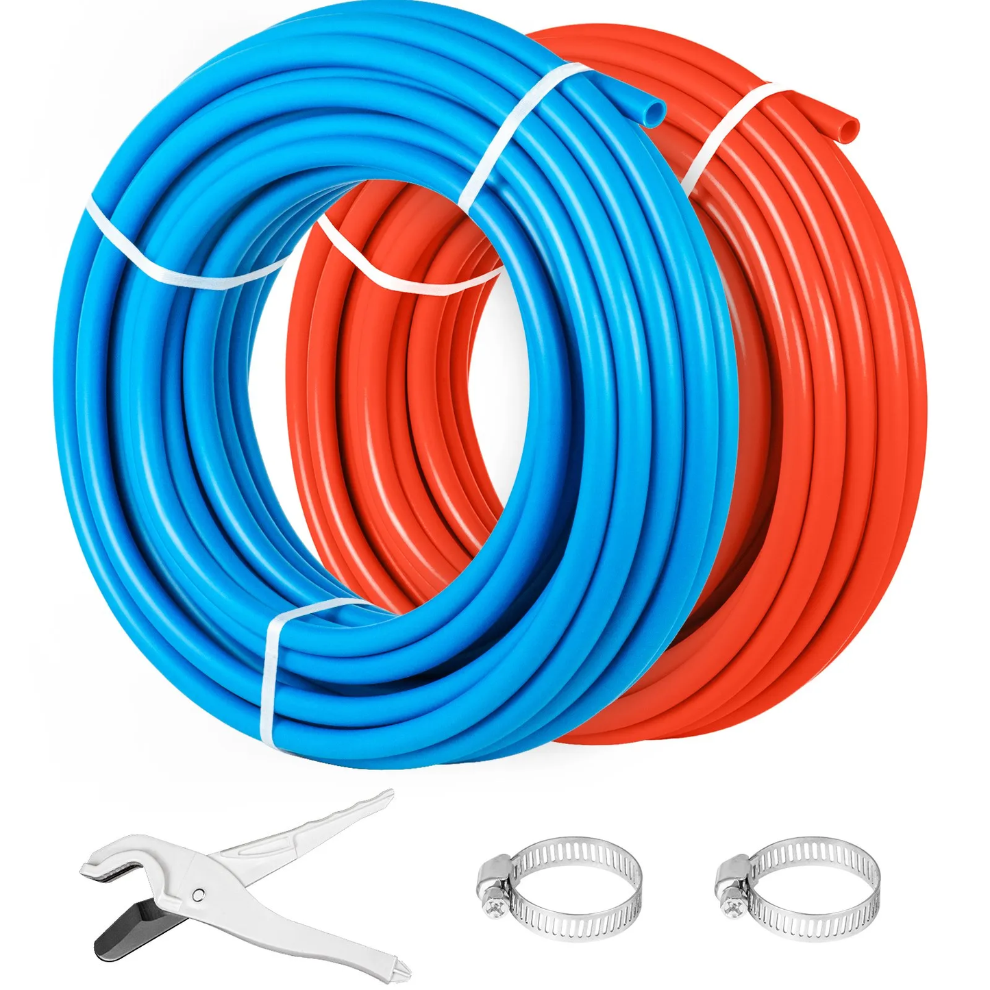VEVOR 2 Rolls of 1/2" x 100ft, Non-Oxygen Barrier Flexible Pipe Tubing, Red&Blue for Hydronic Radiant Heat ,-$75
