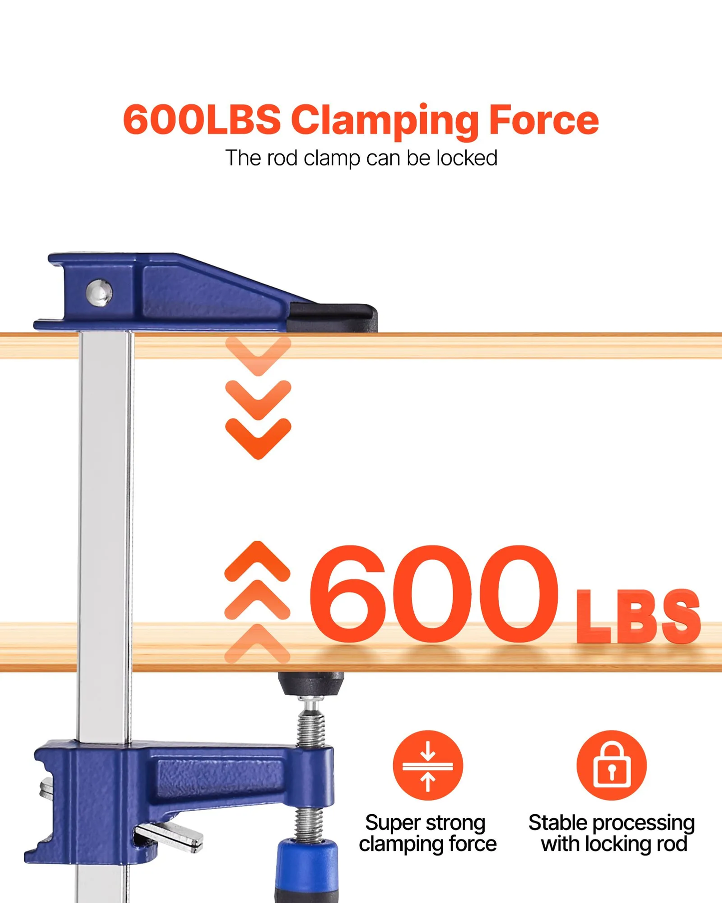 VEVOR Bar Clamps for Woodworking, 2-Pack 36 inch Opening, Lockable F-Clamp w/600 lbs,-$25