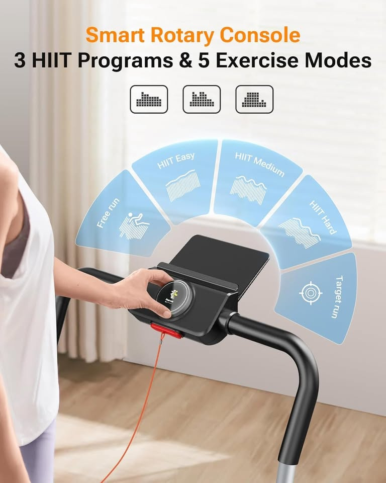 BNIB-UREVO 2.5HP 2-in-1 Folding Treadmill/Walking Pad, 1-12KM/H with Smart Rotary Console,-$280