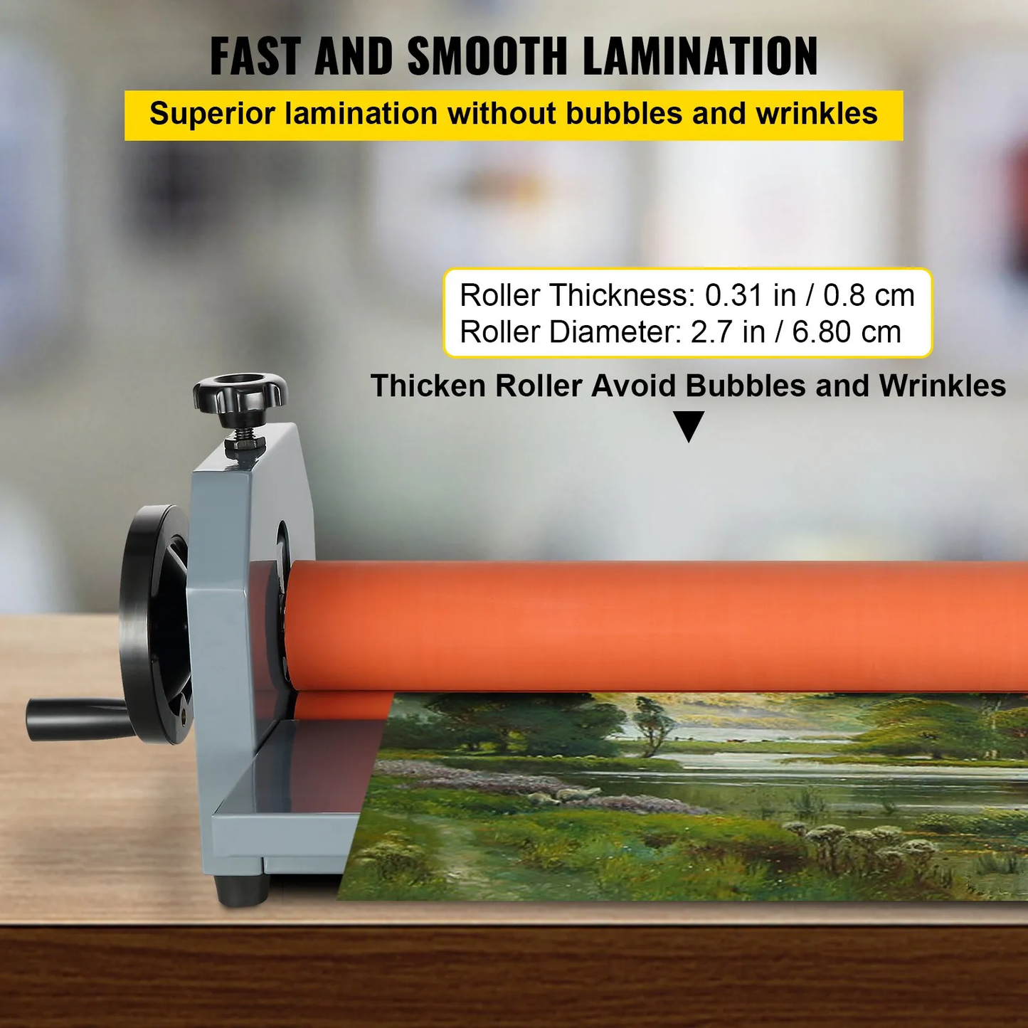 VEVOR 29.5 Inch Cold Laminator Machine 10mm Manual Vinyl Photo Film Cold laminator,-$80