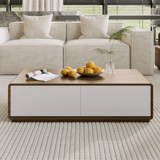 Brand New 51" Rectangular Wood Coffee Table with Storage – Stylish & Ready-to-Use,-$800