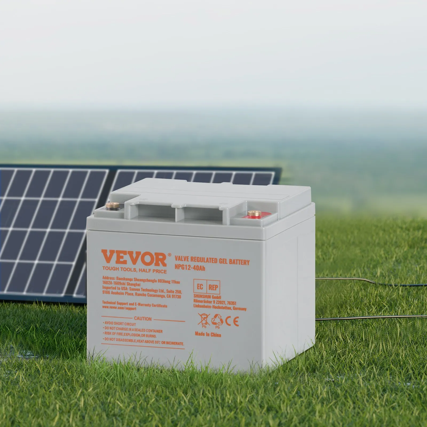 VEVOR Rechargeable AGM Marine Battery, 12V 40AH, with 400A Discharge Current,-$70