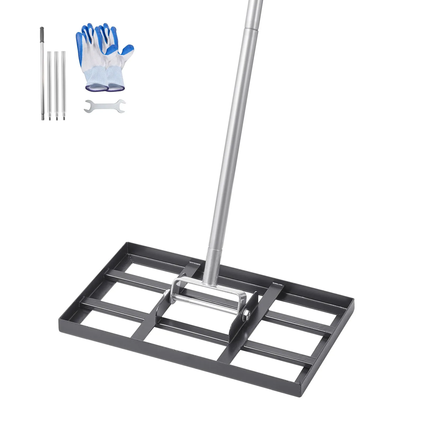 VEVOR Lawn Leveling Rake, Lawn Leveler with 78 in Handle, 17x10 in Ground Plate, Rust-Resistant,-$25