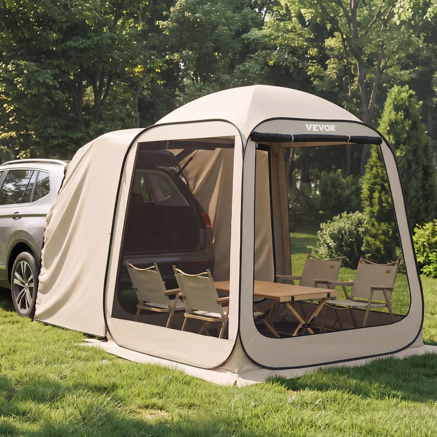 VEVOR Screen House Tent, 6 x 6 ft, 4-6 Person Pop Up SUV Tailgate Tent, Portable Screened,-$100