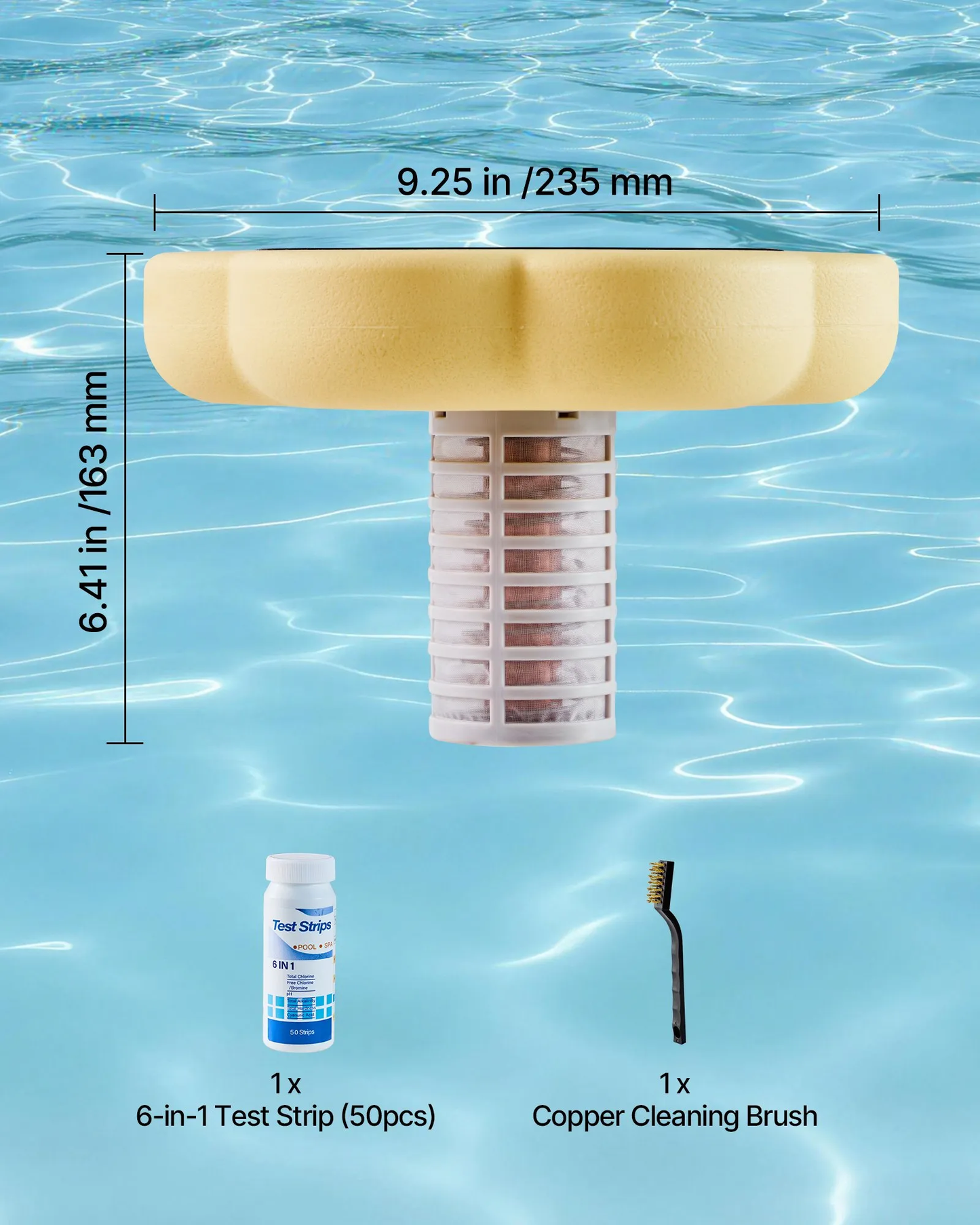 VEVOR Solar Pool Ionizer, Petal Copper Pool Ionizer Up to 45000 Gal, Floating Automatic Water Cleaner,-$45