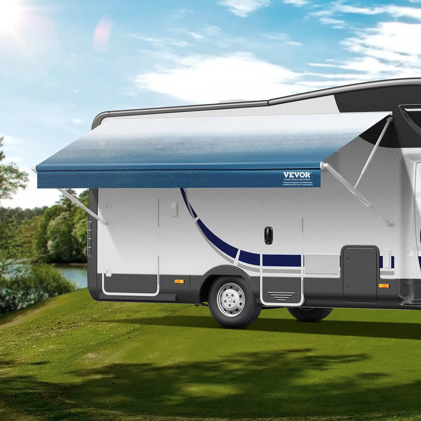 VEVOR RV Awning Fabric Replacement, 13'2" Fabric Length for 14' Awning, Heavy Duty 3-Ply 16oz,-$65