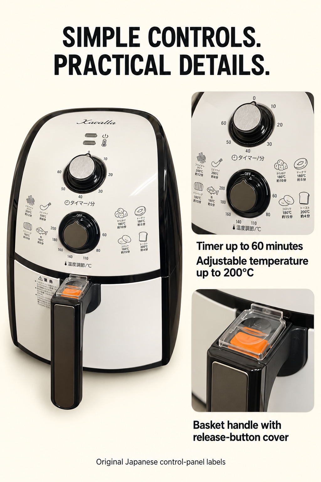 Brand new Karalla Air Fryer – Adjustable Temperature,60-Minute Timer,Black & White