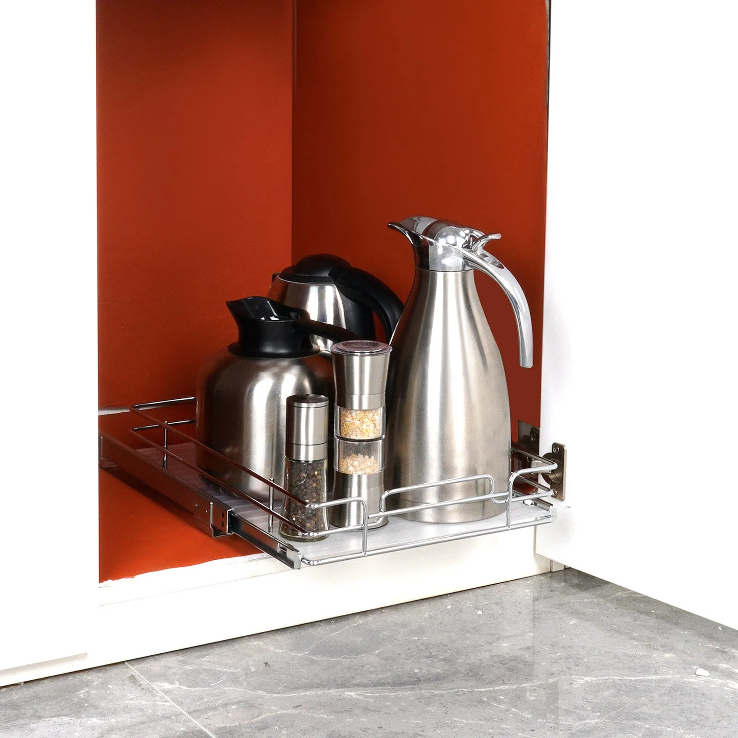VEVOR 12.5"Wx16.5"Dx3.5"H Pull Out Cabinet Organizer, Heavy Duty Slide Out Pantry Shelves, -$18