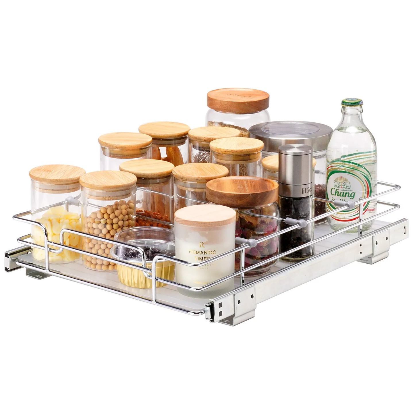 VEVOR 12.5"Wx16.5"Dx3.5"H Pull Out Cabinet Organizer, Heavy Duty Slide Out Pantry Shelves, -$18