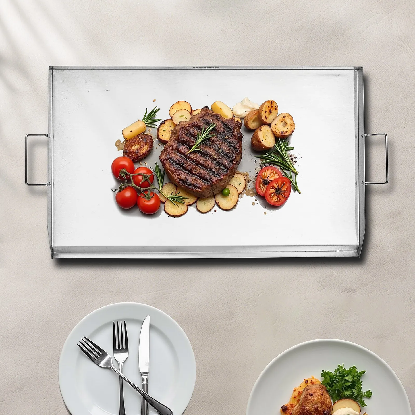 VEVOR Stainless Steel Griddle, 36x22 inch Universal Flat Top Rectangular Plate, Gas Grill Griddle,-$100