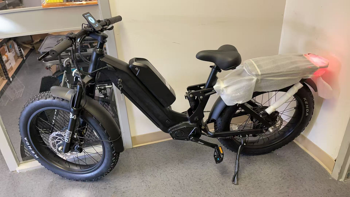 Brand New Dual 750W Peak 4WD Fat Tire E-Bike, 52V 30Ah Dual Battery 24 Inch Electric Bike, $800