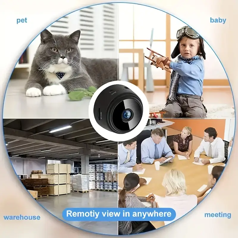 BNIB-1080P Mini WiFi Security Camera – Wireless Remote Monitor with Night Vision & Magnetic Mount,-$10