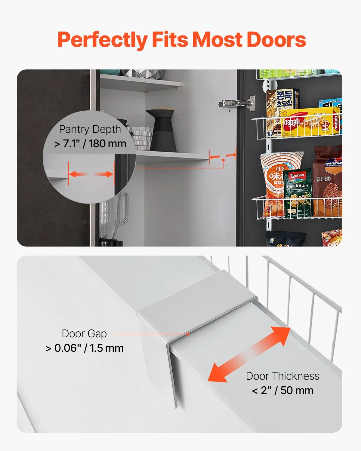 VEVOR Over the Door Pantry Organizer, 6-Tier Pantry Organization and Storage,HeHanging Spice Rack,-$25