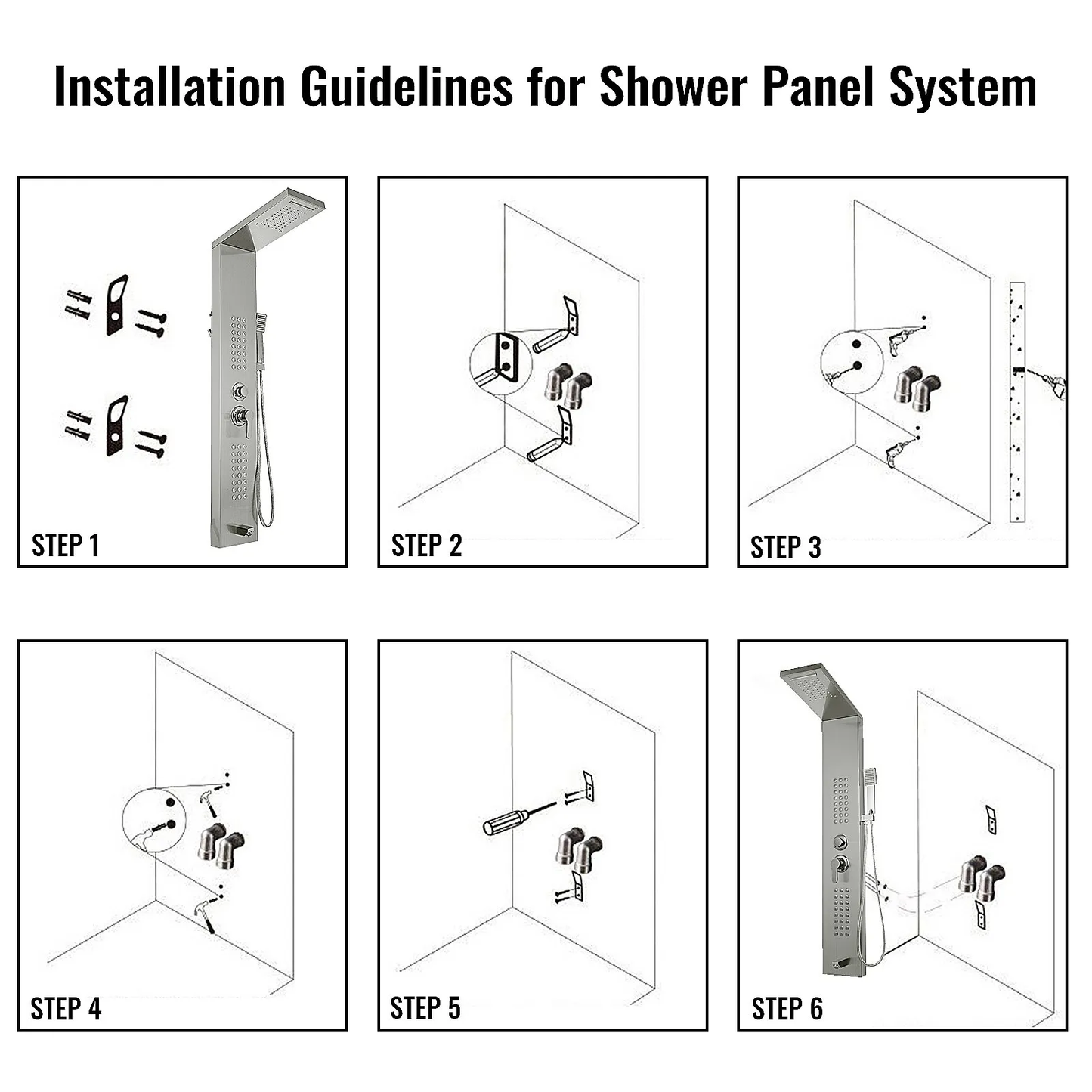 VEVOR Multi-function Shower Panel Tower System With Spout Rainfall Waterfall Massage,-$105