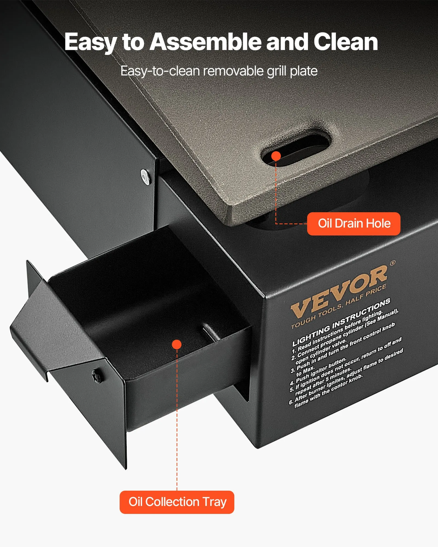 VEVOR Commercial Griddle, 16.9" Heavy Duty Manual Flat Top Griddle, Countertop Gas Grill,-$80