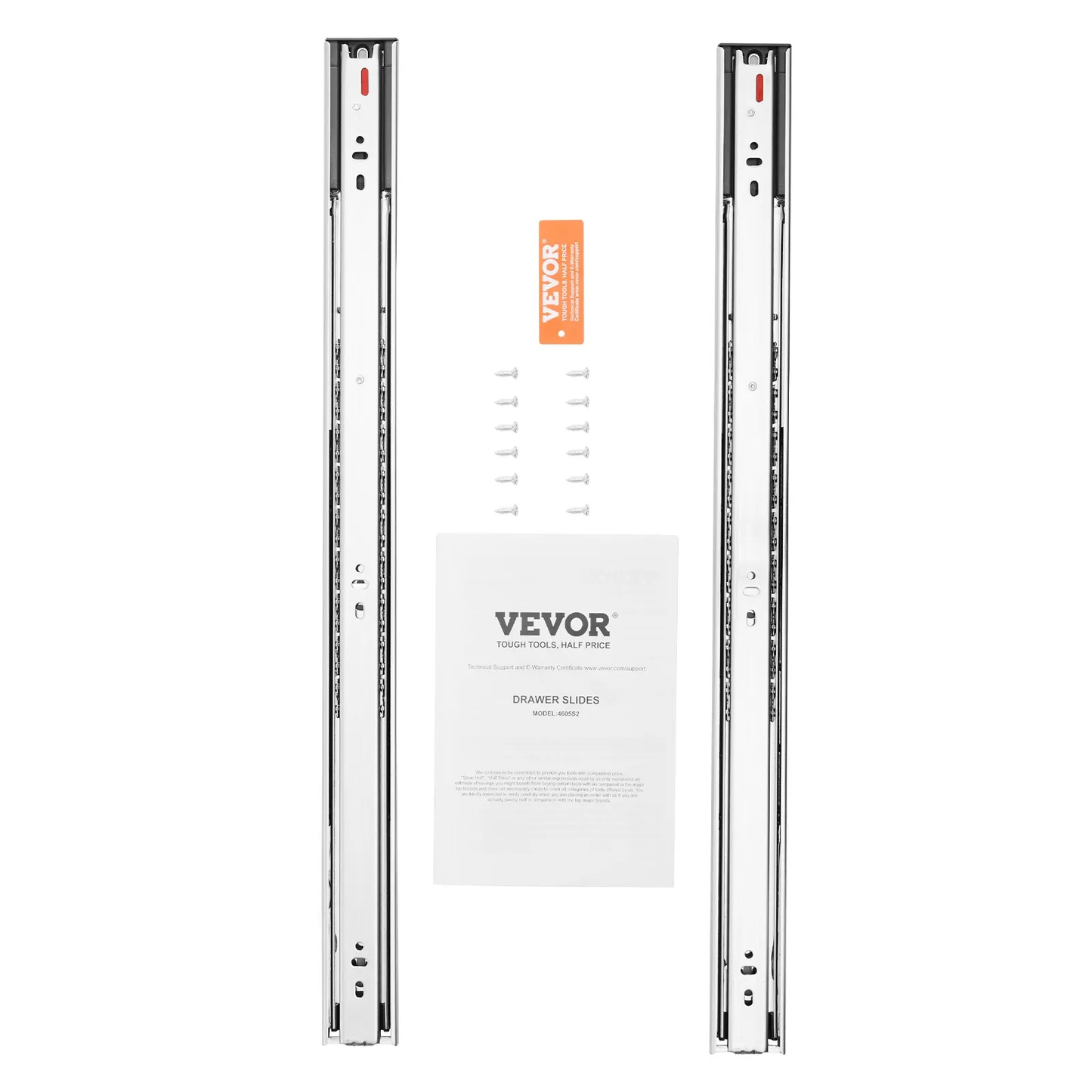 VEVOR Drawer Slides Side Mount Rails, Soft-Close 10 Pairs 24 Inch, Heavy Duty Full Extension Steel Track