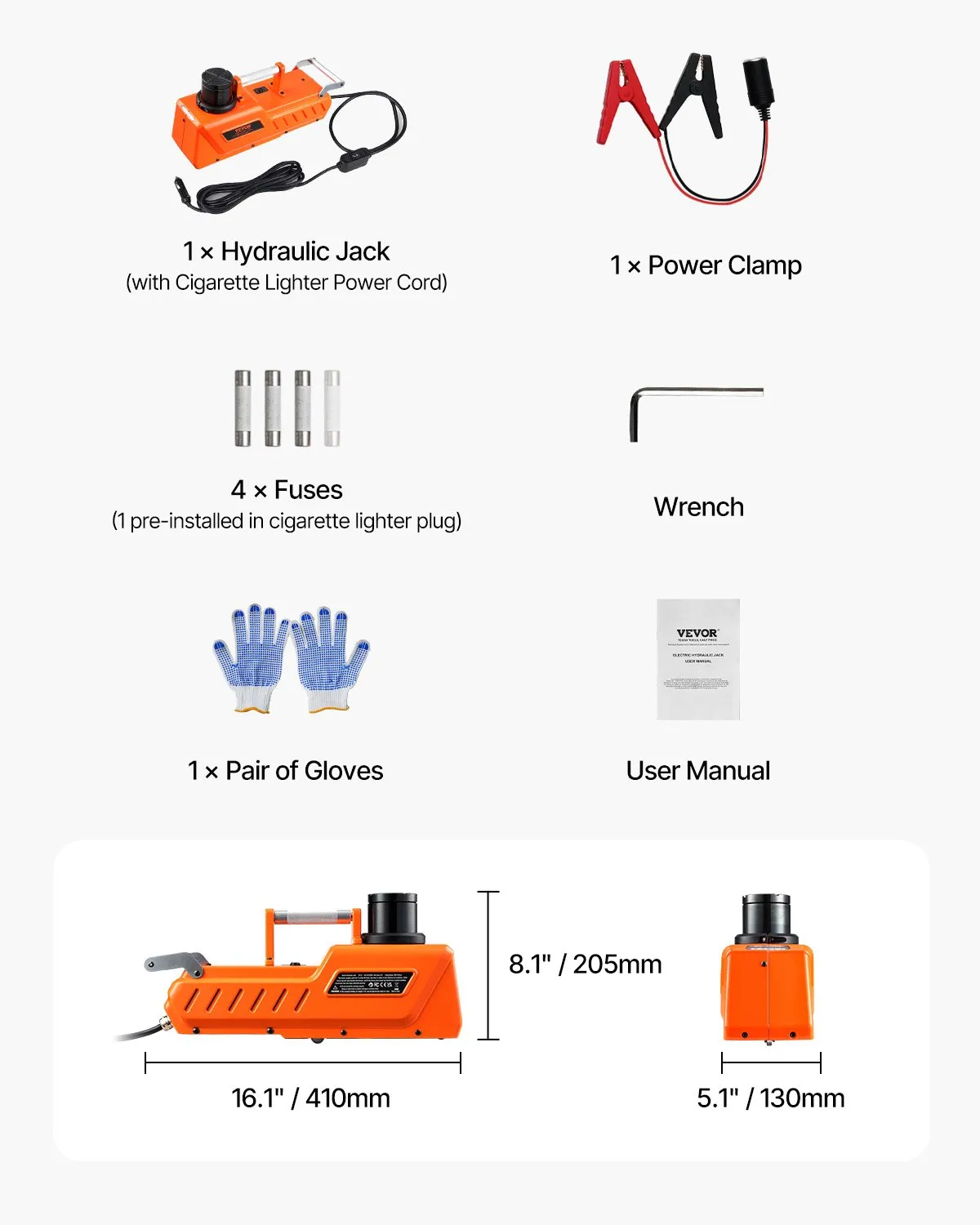 VEVOR Electric Car Jack, 15 Tons /33000 lbs, Adjustable Hydraulic Jack Lift with High Load Capacity,-$140