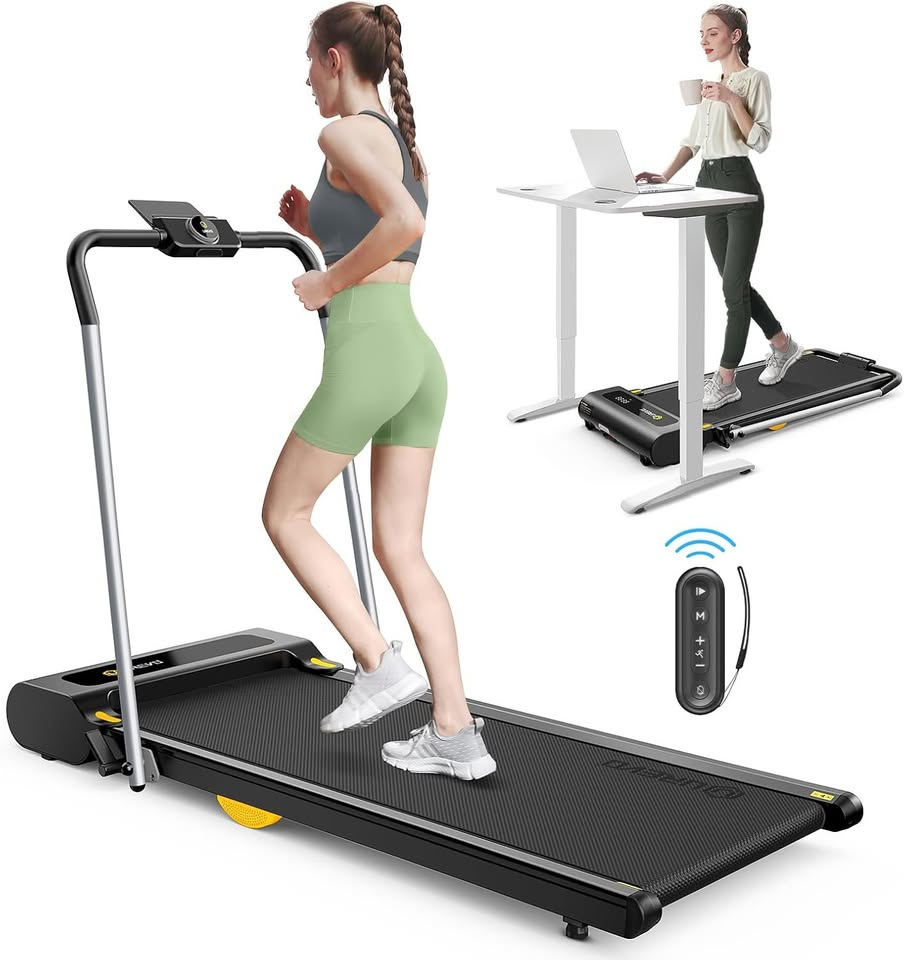 BNIB-UREVO 2.5HP 2-in-1 Folding Treadmill/Walking Pad, 1-12KM/H with Smart Rotary Console,-$280