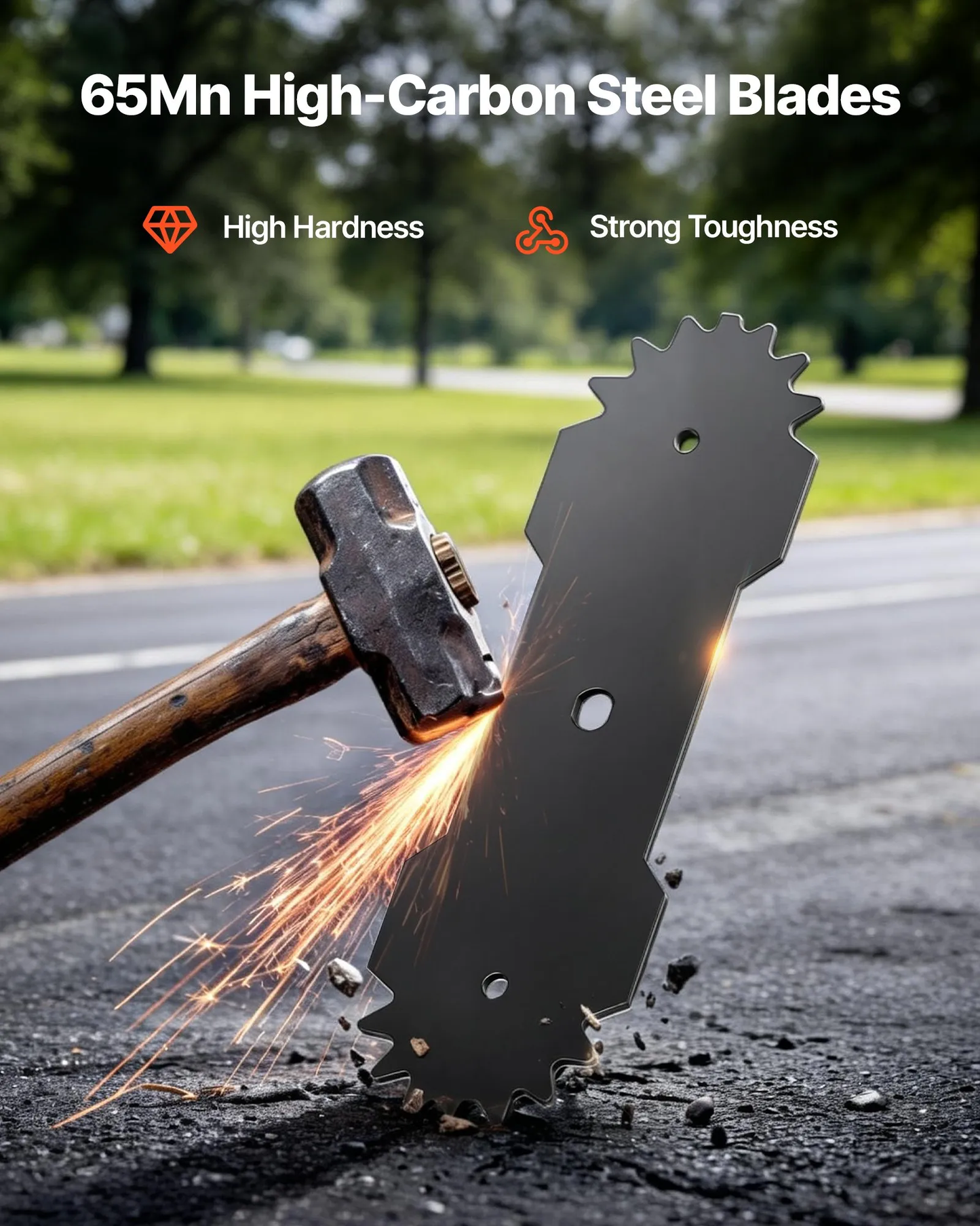 VEVOR Electric Edger Blades, 8.8-inch Length, 3-Pack Replacement Blades, 65Mn High,-$15