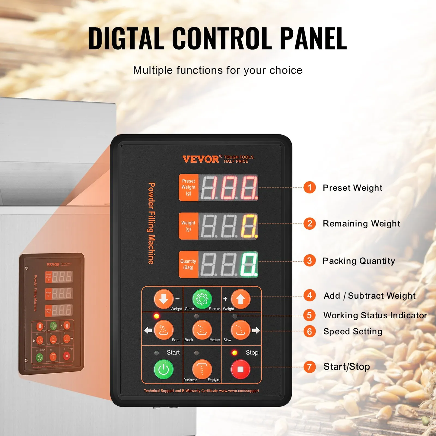 VEVOR Powder Filling Machine: 1-100g/0.002-0.22lbs, Automatic Particle Weighing Dispenser