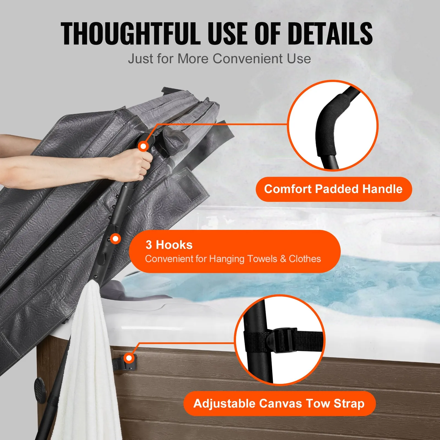 VEVOR Hot Tub Cover Lift, Spa Cover Lift, Height 31.5" - 41.3" Width 53" - 92.5" Adjustable,  -$80