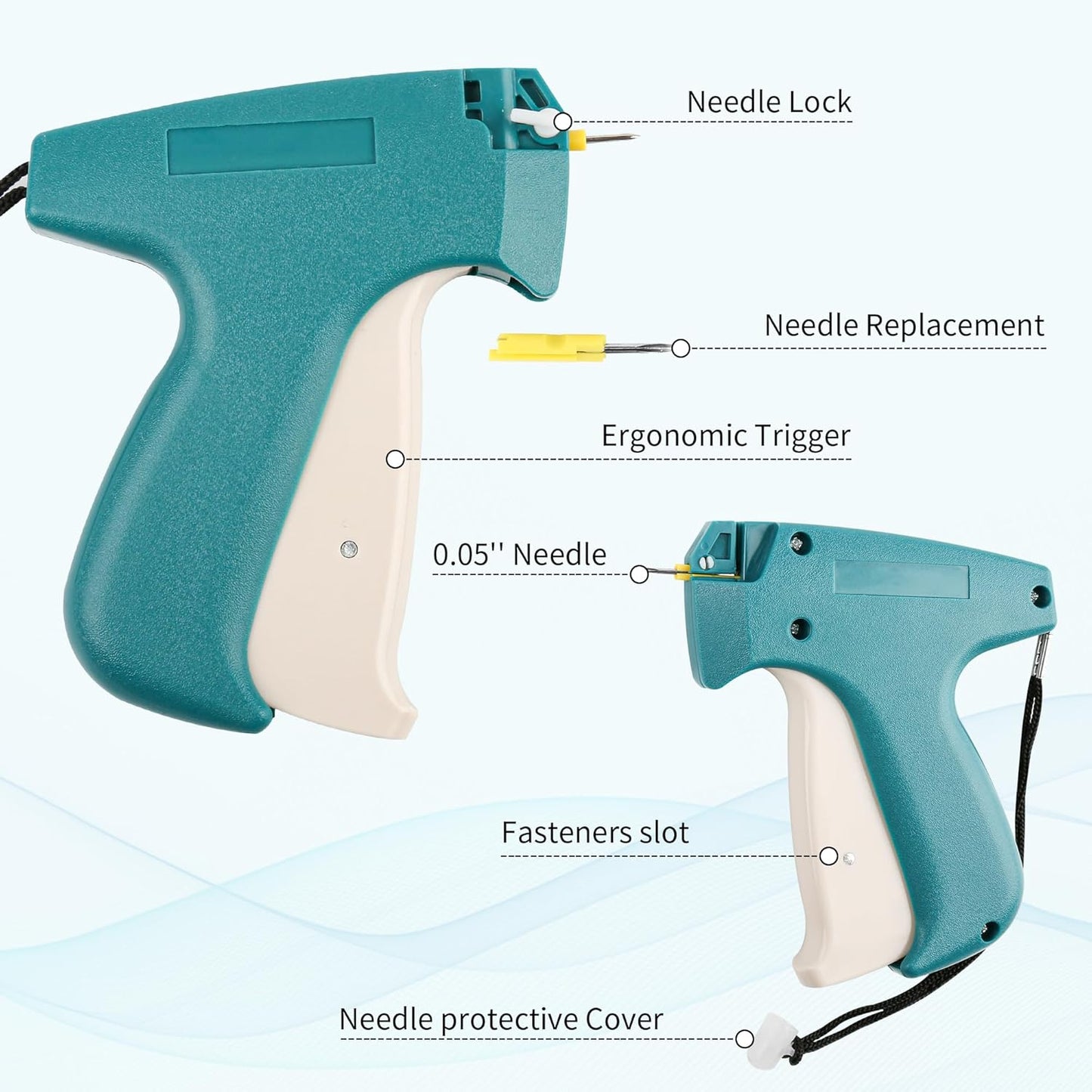 BNIB-Stitch Gun,Micro Stitch Gun for Clothes,Mending Quilting Stitch Tag Gun with2 Needle, (Green),
