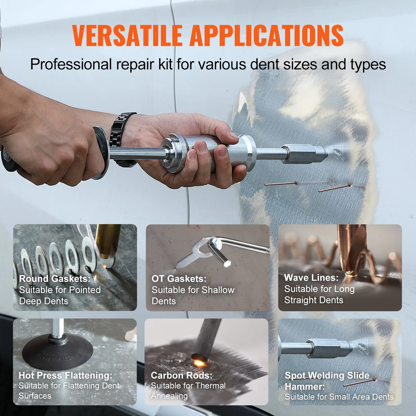 VEVOR Stud Welder Dent Repair Kit, 3KW Spot Welder Dent Puller with 6 Welding Modes, Auto Body Spot,-$180