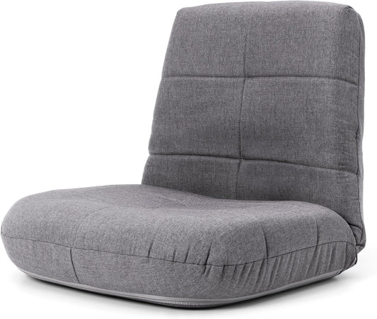 BINB-Products Easy Lounge, Adjustable Padded Floor Chair with Back Support, (Gray)