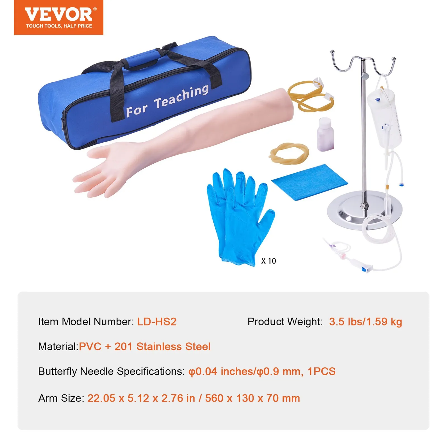 VEVOR Phlebotomy Practice Kit, IV Venipuncture Intravenous Training Kit, High Simulation IV Practice Arm Kit,-$50