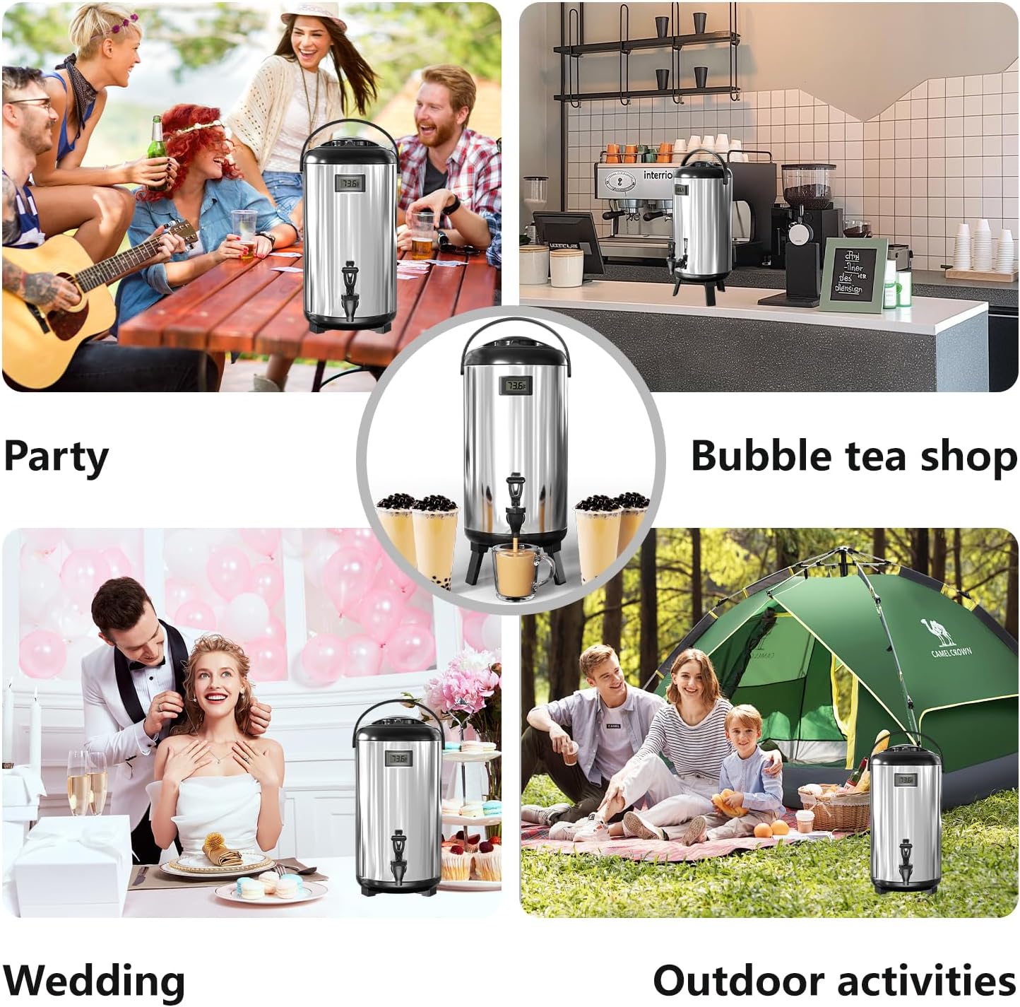 BNIB-3.2 Gallon/12 L Insulated Beverage Dispenser, Thermal Hot&Cold Water Dispenser with Spigot,-$50