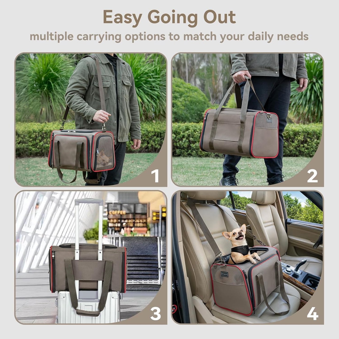 BNIB-Petsfit Expandable Cat Carrier Dog Carriers,Airline Approved Soft-Pet Travel Washable Carrier,-$40