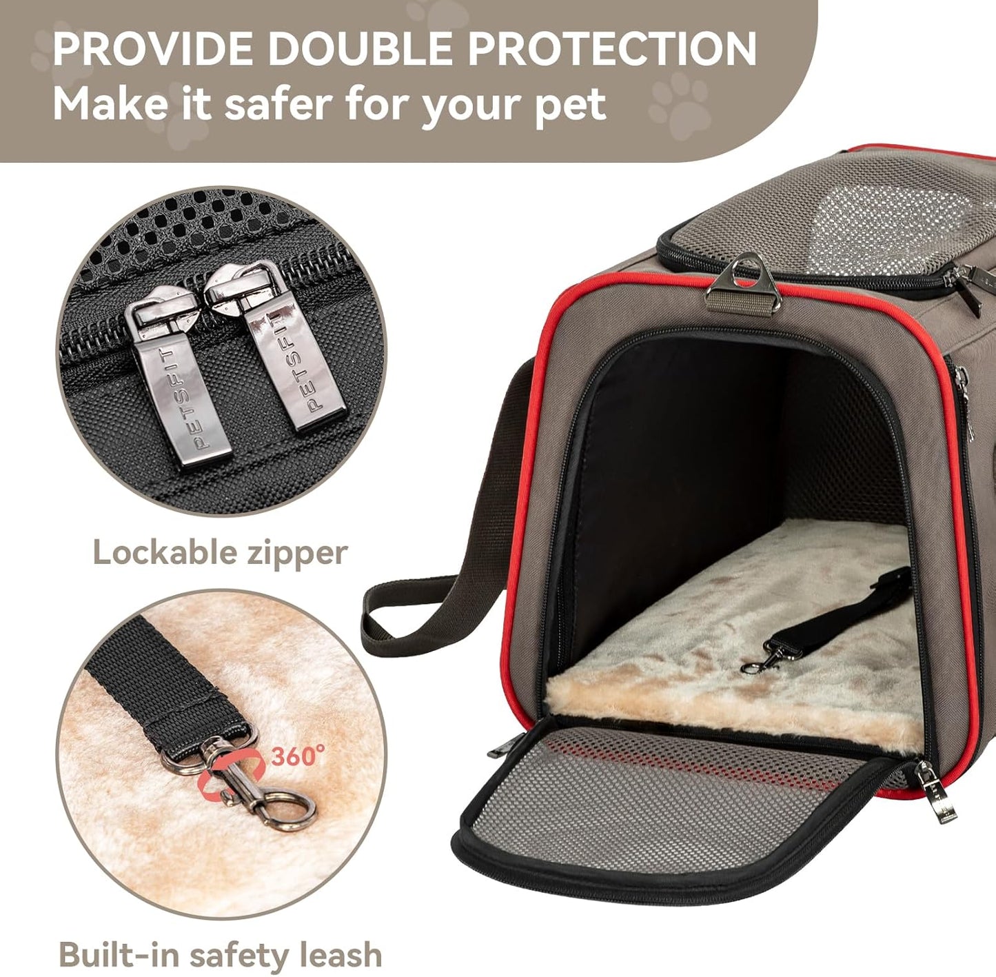 BNIB-Petsfit Expandable Cat Carrier Dog Carriers,Airline Approved Soft-Pet Travel Washable Carrier,-$40