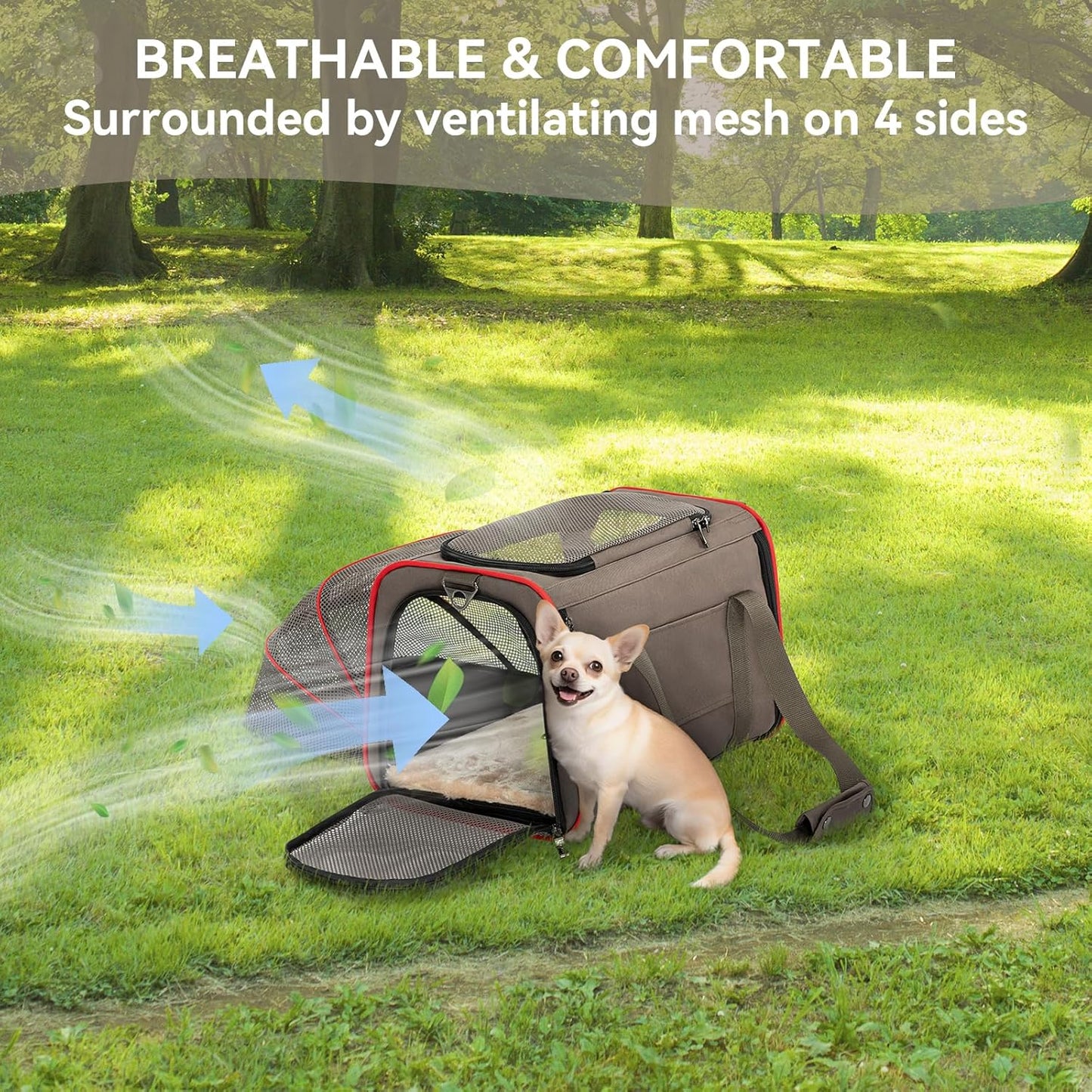 BNIB-Petsfit Expandable Cat Carrier Dog Carriers,Airline Approved Soft-Pet Travel Washable Carrier,-$40