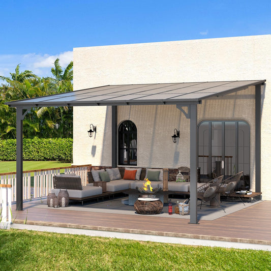 BNIB-12' x 12' Hardtop Gazebo Outdoor Aluminum Pergola For Garden, Patio, Backyard-Black,-$850