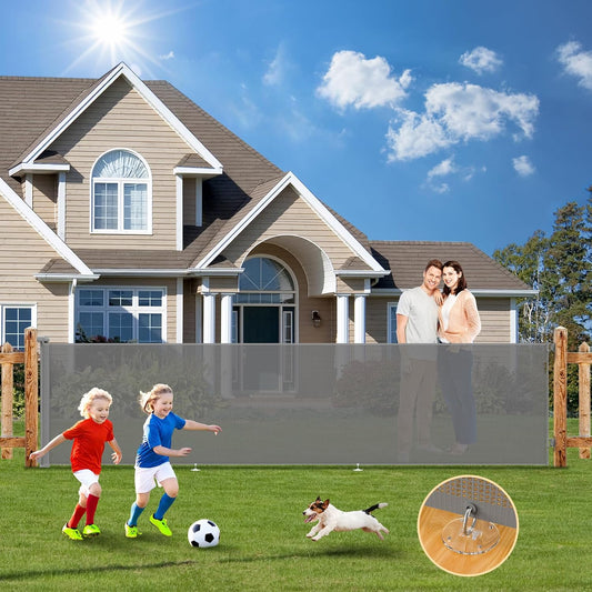 BNIB-200" Retractable Baby Gate Extra Wide, 34" Tall Mesh Baby Gate, Retractable Safety Gate,-$70