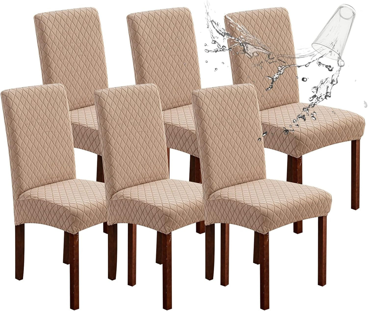 BNIB-Waterproof Chair Covers for Dining Room 6 Pack, Dining Chair Cover Removable Chair Slipcover,-$25