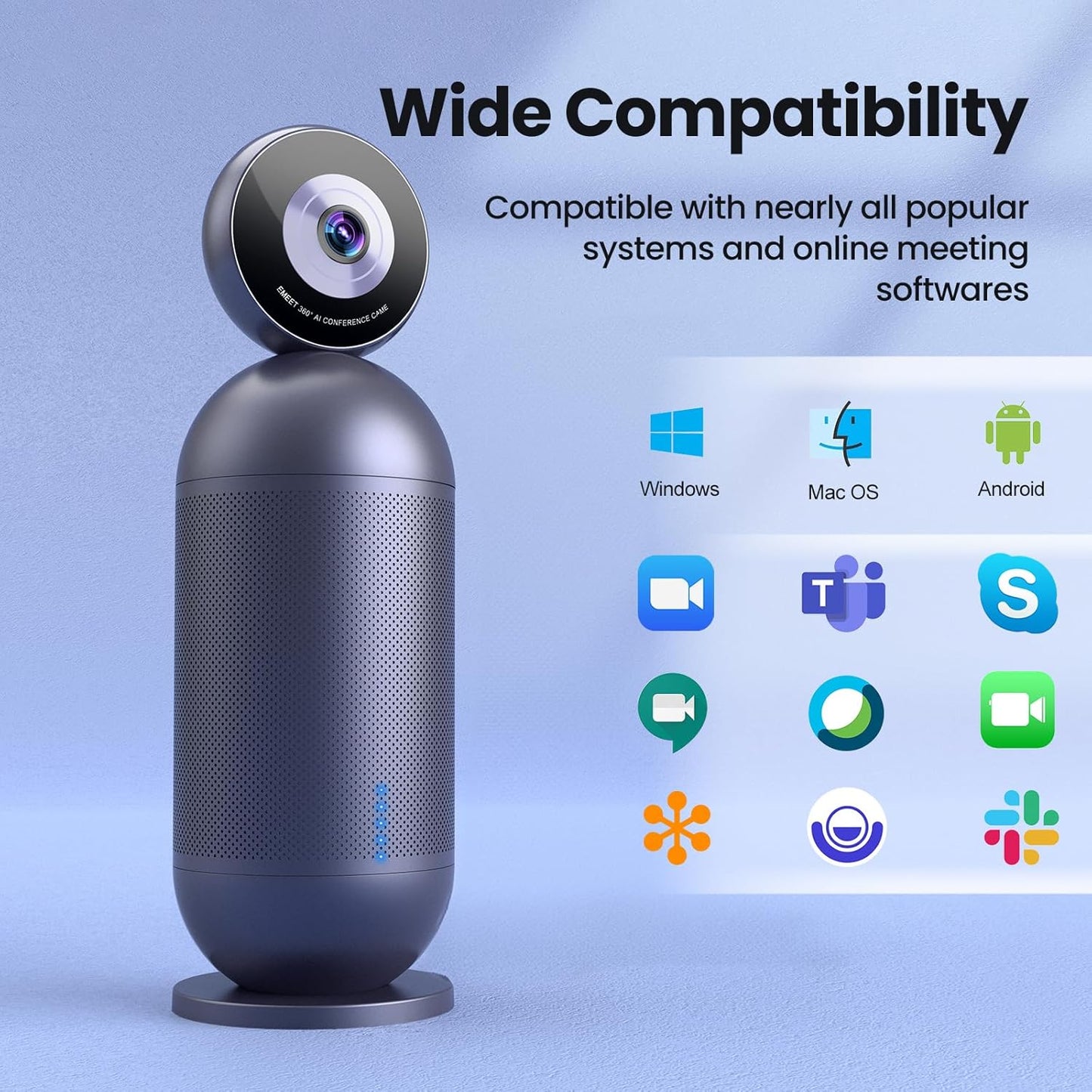 OPen Box EMEET Meeting Capsule Pro, Dual 4K Lenses 360°Auto-Tracking Speakers Video Conference Camera ,-$300